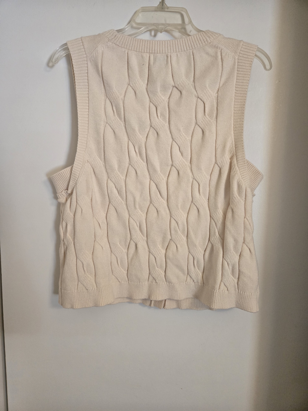 a new day Cream Cable-Knit V-Neck Button Sweater Vest - Picture 3 of 4